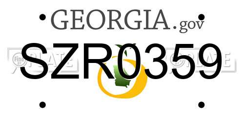 SZR0359 Georgia License Plate