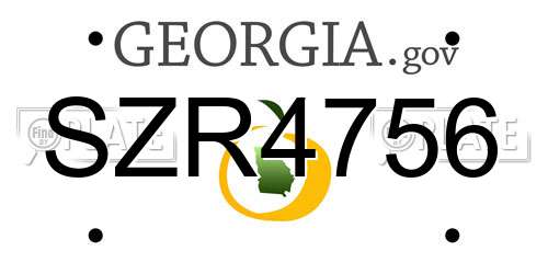 SZR4756 Georgia License Plate