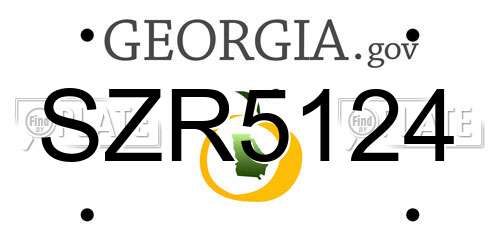 SZR5124 Georgia License Plate