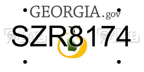 SZR8174 Georgia License Plate