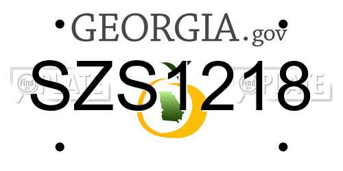 SZS1218 Georgia License Plate