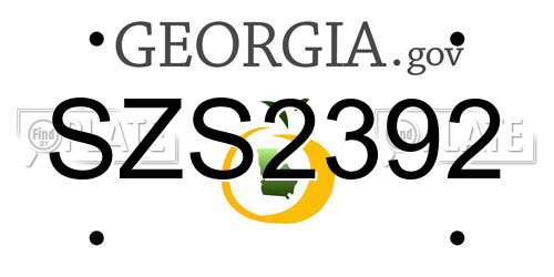 SZS2392 Georgia License Plate