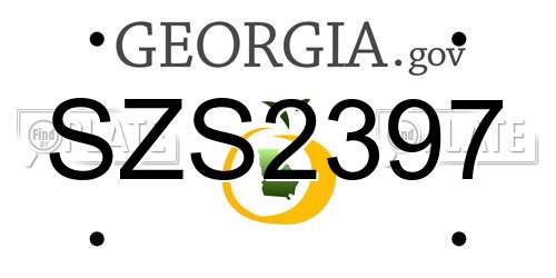SZS2397 Georgia License Plate