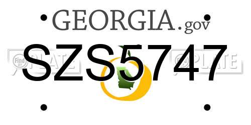 SZS5747 Georgia License Plate