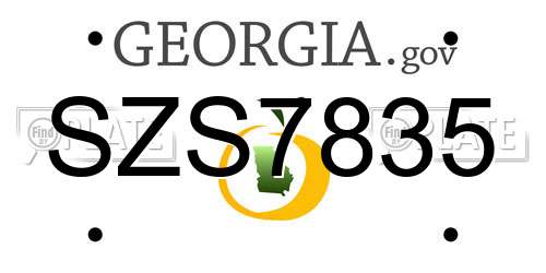 SZS7835 Georgia License Plate