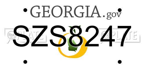SZS8247 Georgia License Plate