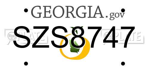 SZS8747 Georgia License Plate