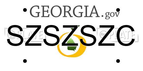 SZSZSZC Georgia License Plate