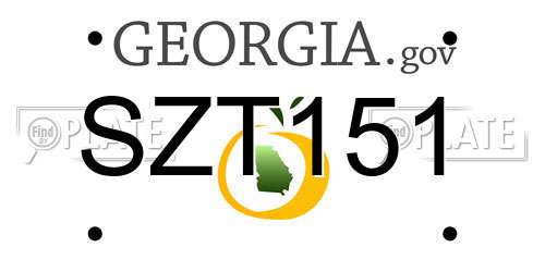 SZT151 Georgia License Plate