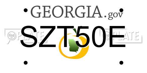 SZT50E Georgia License Plate