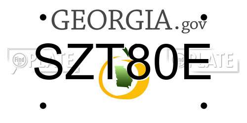 SZT80E Georgia License Plate