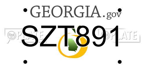 SZT891 Georgia License Plate