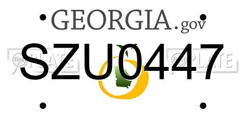 SZU0447 Georgia License Plate