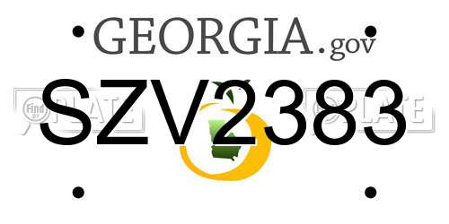SZV2383 Georgia License Plate