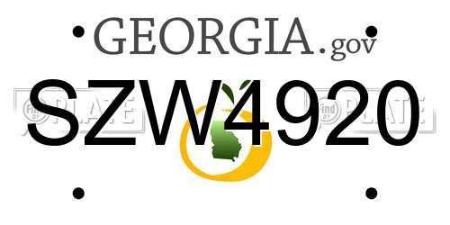 SZW4920 Georgia License Plate