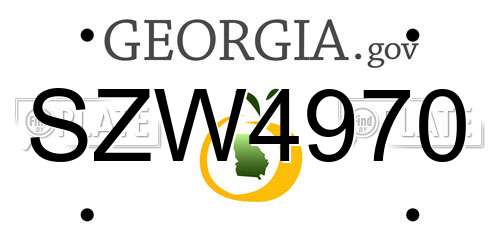 SZW4970 Georgia License Plate