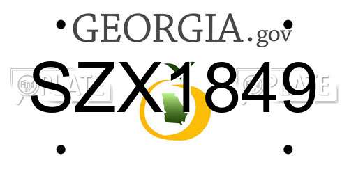 SZX1849 Georgia License Plate