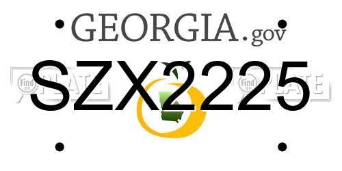 SZX2225 Georgia License Plate
