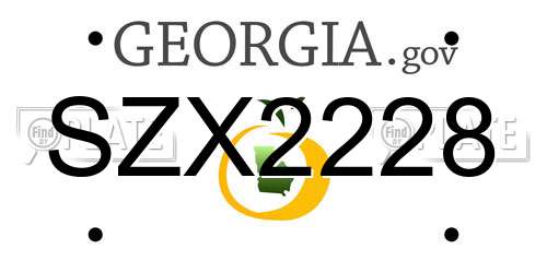 SZX2228 Georgia License Plate