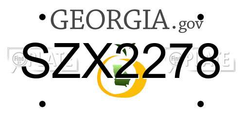 SZX2278 Georgia License Plate