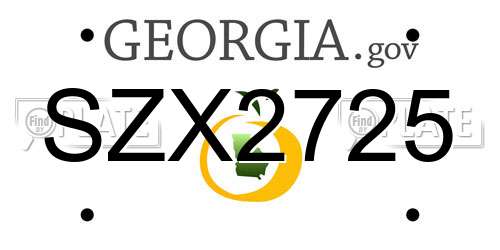 SZX2725 Georgia License Plate