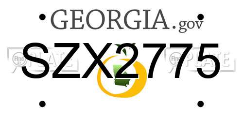 SZX2775 Georgia License Plate