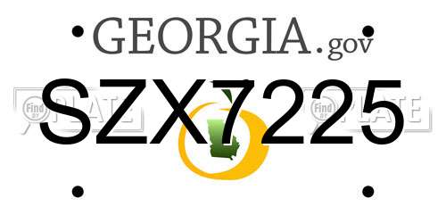 SZX7225 Georgia License Plate