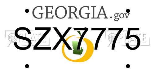SZX7775 Georgia License Plate
