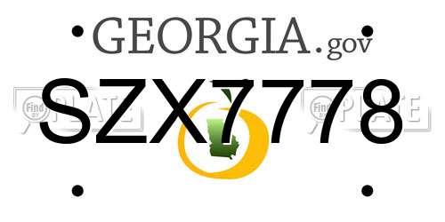 SZX7778 Georgia License Plate