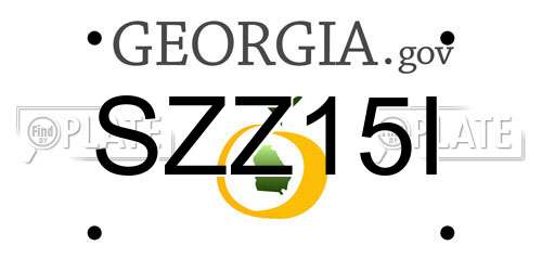 SZZ15I Georgia License Plate
