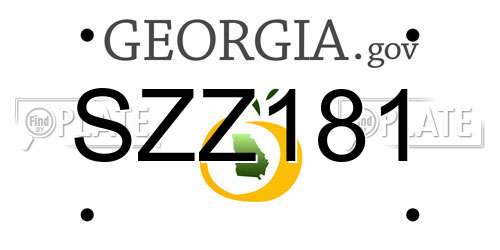 SZZ181 Georgia License Plate