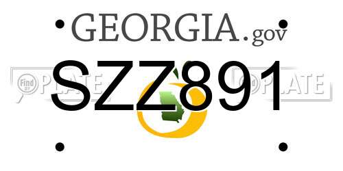 SZZ891 Georgia License Plate