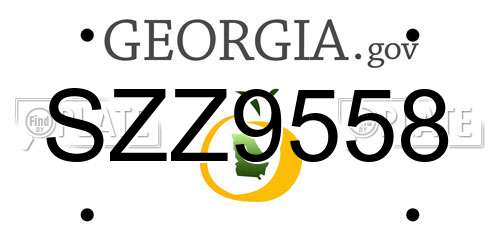 SZZ9558 Georgia License Plate