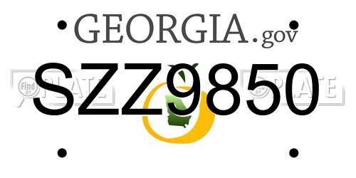 SZZ9850 Georgia License Plate