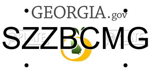 SZZBCMG Georgia License Plate
