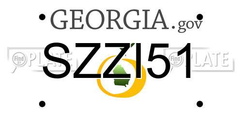 SZZI51 Georgia License Plate