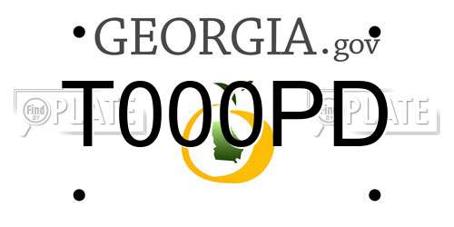 T000PD Georgia License Plate