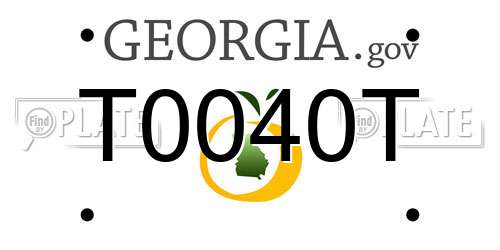 T0040T Georgia License Plate
