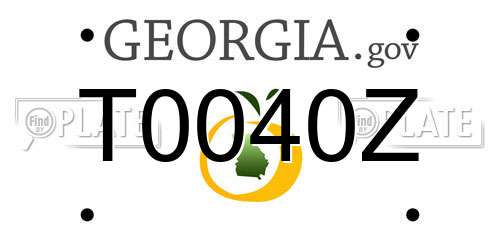 T0040Z Georgia License Plate