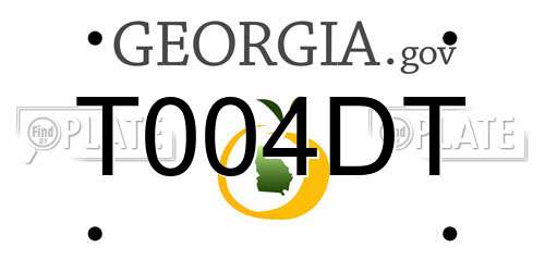 T004DT Georgia License Plate