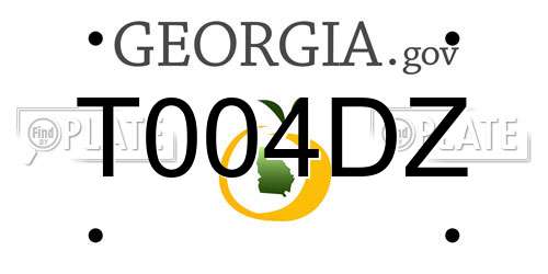 T004DZ Georgia License Plate