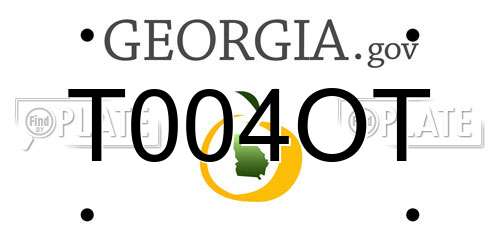 T004OT Georgia License Plate