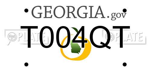 T004QT Georgia License Plate