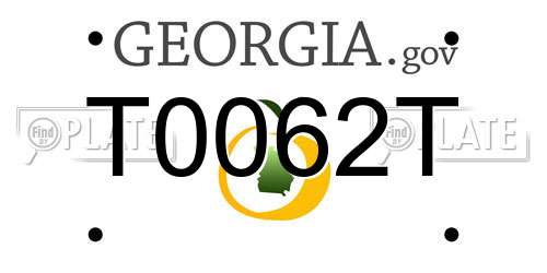 T0062T Georgia License Plate