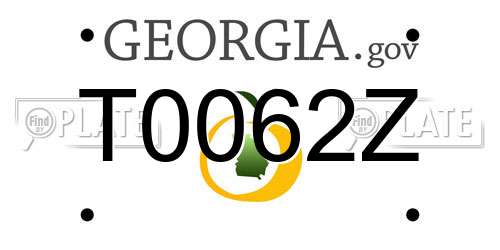 T0062Z Georgia License Plate