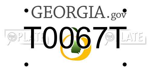 T0067T Georgia License Plate