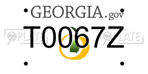 T0067Z Georgia License Plate