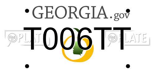 T006TT Georgia License Plate
