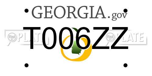 T006ZZ Georgia License Plate
