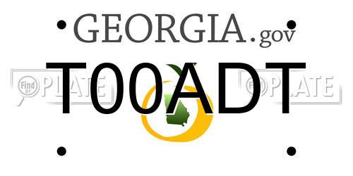 T00ADT Georgia License Plate